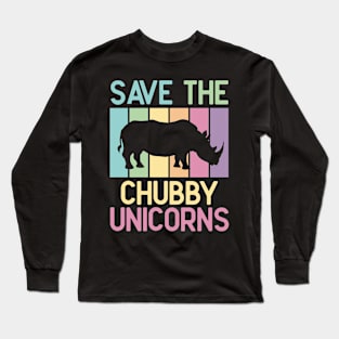 Save the chubby unicorns Long Sleeve T-Shirt